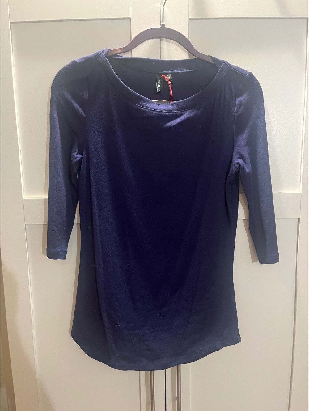 Cynthia Rowley Women's Navy Blue 3/4 Sleeve Top Size Large
